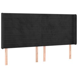 vidaXL Hoofdbord LED 203x16x118/128 cm fluweel zwart