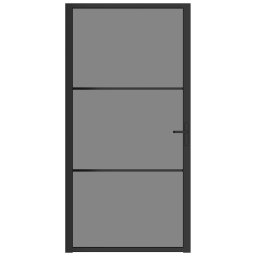 vidaXL Binnendeur 102,5x201,5 cm ESG-glas en aluminium zwart