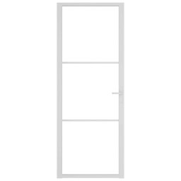 vidaXL Binnendeur 76x201,5 cm ESG-glas en aluminium wit