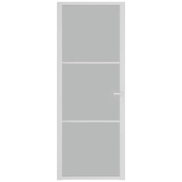 vidaXL Binnendeur 76x201,5 cm matglas en aluminium wit