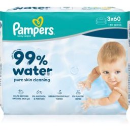 Pampers 99% Water Baby Wipes Vochtige Reinigings Doekjes voor Kinderen 3x60 st