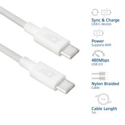 ACT USB-C kabel 1m wit