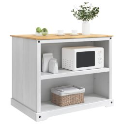 vidaXL Keuken Eiland Set 2 st Wit en Honing Was 112 x 77 x 91,5 cm