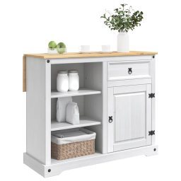 vidaXL Keuken Eiland Set 2 st Wit en Honing Was 112 x 70 x 91,5 cm