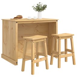 vidaXL Keuken Eiland Set 3 st Honing Wax 112 x 77 x 91,5 cm
