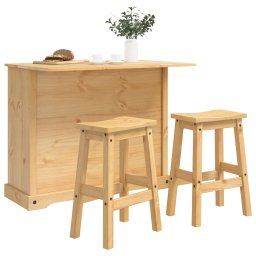 vidaXL Keuken Eiland Set 3 st Honing Wax 112 x 70 x 91,5 cm