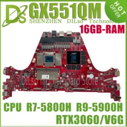 KEFU GX551QS Laptop Moederbord Voor ASUS GX551QR GX551QM Moederbord Met R7-5800H R9-5900H RTX3060 RTX3070 RTX3080 GPU 16GB-RAM