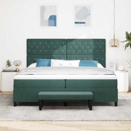 vidaXL Boxspring bed met matras Donkergroen 200 x 200 cm Fluweel