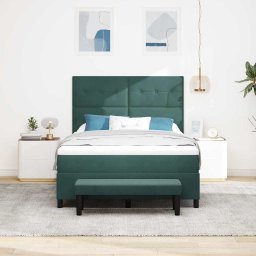 vidaXL Boxspring bed met hoofdeinde Donkergroen 190 x 140 cm Fluweel