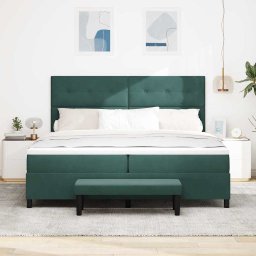 vidaXL Boxspring bed met hoofdeinde Donkergroen 200 x 200 cm Fluweel