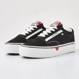 British Knights - maat 41- MACK PLATFORM Dames lage sneakers hartje - Zwart