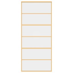vidaXL Schuifdeur 90x205 cm helder ESG-glas en aluminium goudkleurig