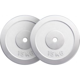 Gorilla Sports Halterschijven Set - Bundel - 30 kg (2 x 15 kg) - Chroom - 30 mm