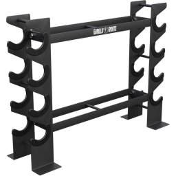 Gorilla Sports Dumbbell standaard - Halterrek - Halter standaard - Staal - Belastbaar tot 300 kg - Zwart