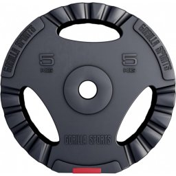 Gorilla Sports Gewichtsschijf - Halterschijf - 5 kg - Kunststof Gripper - 30 mm