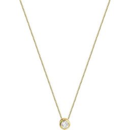 The Jewelry Collection - Ketting Zirkonia 0,5 mm 40 + 2 cm - Goud