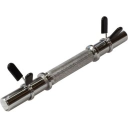 Gorilla Sports Dumbellstang 35 cm - 30 mm - Belastbaar tot 100 kg - Halter - Incl. veersluitingen - zilver