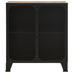 vidaXL Opbergkast 72x36x82 cm metaal en MDF rustiek bruin
