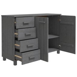 vidaXL Dressoir HAMAR 113x40x80 cm massief grenenhout donkergrijs