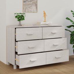 vidaXL Dressoir HAMAR 113x40x80 cm massief grenenhout wit