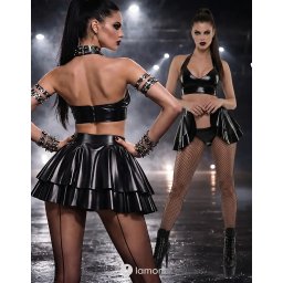 * DEMONIQ Wetlook Open Minirok Met Ruches, Tina