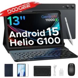 2-in-1 tablet PC DOOGEE Tab E3 Pro 13 inch Android 15 Gemini AI 32GB RAM (8 + 24) 256GB batterij mAh Helio G100 Tablet gold only