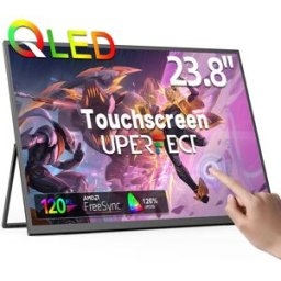 UPERFECT 23,8" 120Hz QLED touchscreen draagbare monitor 1080P 125% sRGB 400Nits Reis extern gamingscherm voor laptop mini-pc telefoon Steam Deck ingebouwde standaard & VESA