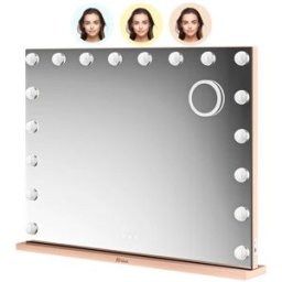 Mirlux Hollywood Spiegel - Bluetooth Speakers - 80x60cm - Rosé Goud