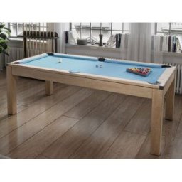 Vente-unique Moduleerbare tafel - Biljart en tafeltennis BALTHAZAR - 213 x 112 x 81.5 cm - Blauw