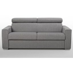 Vente-unique Driezitsslaapbank express van stof VIZIR - Blauw - Bed 140 cm - Matras 18 cm