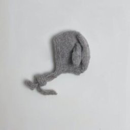 WOLLIES Amsterdam - Baby Strikmutsje - 100% Alpacawol - Grijs - 0-3 maanden