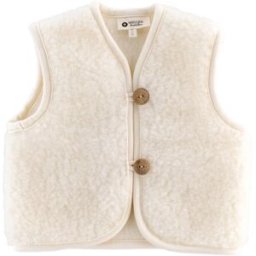 WOLLIES Amsterdam - Wollen Kinder Vest - 100% Merino Wol - 128-134 - Wit