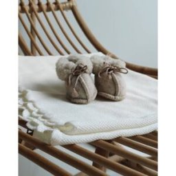 WOLLIES Amsterdam - 100% Merinowol Baby Slofjes - Amandel - 10,3 cm - 2-5 maand
