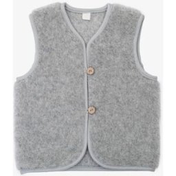 WOLLIES Amsterdam - Wollen Kinder Vest - 100% Merino Wol - 92-98 - Lichtgrijs