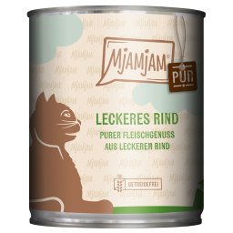 Economy Pack 24x800g MjAMjAM Pure Meat Delight Delicious Pure Beef Wet Cat Food