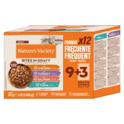 Voordeelpakket: 48 x 85 g Nature's Variety Bites in Saus Mix (4 soorten) nat kattenvoer