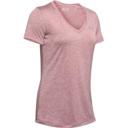 Under Armour Maat L Tech SS V-Twist Dames Sportshirt - Hushed Pink