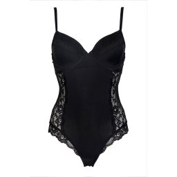 After Eden - Maat 75C - Recycle Dames Kanten Bodystocking - Zwart