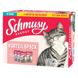 12x100g Ragout in Saus Mix Schmusy Kattenvoer nat