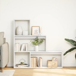 vidaXL Kamerscherm / boekenkast 3-laags 123x29x123 cm bewerkt hout wit