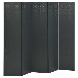 vidaXL Kamerschermen 2 st met 5 panelen 200x180 cm staal antraciet