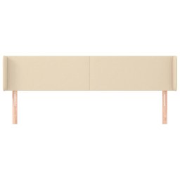 vidaXL Hoofdbord met randen 163x16x78/88 cm stof crèmekleurig