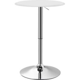 Homcom bartafel met verstelbare hoogte 360 graden draaibaar ° Hoge bartafel met ronde voet voor keuken, eetkamer Ø63X67-93 cm wit