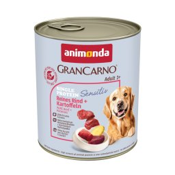 6x 800g animonda GranCarno Adult Sensitive Pure Rund & Aardappelen Honden Natvoer