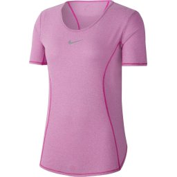 Nike MaatL Nk 10K Top Ss Sportshirt Dames - Fire Pink/Htr/Reflective Silv