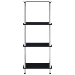 vidaXL Kastje 4-laags 40x40x100 cm gehard glas zwart