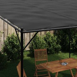 vidaXL Prieel 4x4 m 180 g/m² stof en staal antracietkleurig