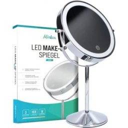 Mirlux Make-Up Spiegel - Oplaadbaar - Chroom - 1-10x Vergroting
