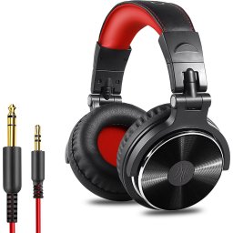 OneOdio Pro10 - koptelefoon met microfoon - inklapbaar - muziek|studio|DJ (zwart/rood)