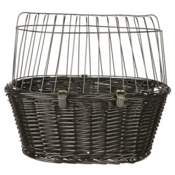 TRIXIE WILGEN FIETSMAND VOOROP ZWART MET KUSSEN EN KAP 50X41X35 CM
